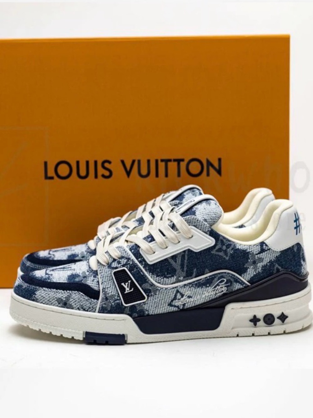 Louis Vuitton Men’s Navy and White Monogram Sneakers